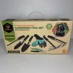 Torelli 9 Piece Gardening Set Of 6 Ergonomic W/storage Bag, 2 Gloves. Fixed Price $25.24.