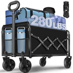 Wagons Carts Foldable, 280 Lbs With Adjustable Handle, Black Lightweight Port.... Fixed Price $67.30.
