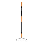 Fiskars Garden Rake, Metal Bow With Fiberglass Handle, 64" Length, Black. Fixed Price $33.88.