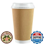Gusto Comfy Package 16OZ Insulated Kraft Ripple Paper Hot Cups 50 Sets Disposabl. Fixed Price $50.62.