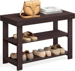 3-SHELF Bamboo Shoe Cabinet For Entryway, Bathroom And Bedroom, Brown. Fixed Price $49.99.