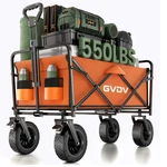 Gvdv Collapsible Folding Wagon 550LBS Large Heavy Duty Utility Cart, Orange -. Fixed Price $112.00.