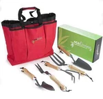 Gorgeous, 6-PIECE Garden Hand Tool Set Inc. Cherry Red, Weather-resistant Bag. Fixed Price $29.98.