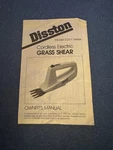 Disston Cordless Electric Grass Shear EGS-1 Series Instruction Manual. Fixed Price $19.99.