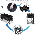Yssoa Folding Garden Cart Pro, Collapsible Wagon With 360 Degree Swivel Wheels &. Fixed Price $100.00.