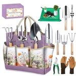 Gardening Tools 9-PIECE Heavy-duty Set, Stainless Steel Purple. Fixed Price $42.42.