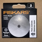 2 Pack Fiskars 60MM Titanium Rotary Cutter Replacement Blade Brand New. Fixed Price $11.99.
