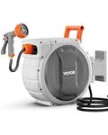 Vevor Retractable Garden Hose Reel, 1/2 Inch X 84FT, White And Gray. Fixed Price $114.08.