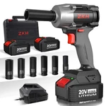 Zkh Cordless Impact Wrench 1/2 Inch, 550 FT-LBS(750N.M), 20V Brushless Black. Fixed Price $146.08.