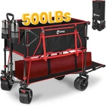400L Large Capacity Folding Double Decker Wagon With Brakes 50" Extra Long Cart. Fixed Price $175.00.