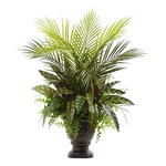 Nearly Natural 27" Mixed Areca Palm/fern & Peacock With Planter In Green/bronze. Fixed Price $104.99.
