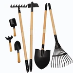 Pomiku Kids Rake And Shovel Sets, 7PCS Child Metal Gardening Tools Black. Fixed Price $53.99.