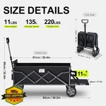 Tanstrider Collapsible Wagon Cart Foldable Wheels Tailgate Black Garden. Fixed Price $74.99.