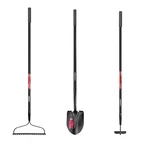 Husky 3 Piece Fiberglass Essential Lawn And Garden Tool Set With Grip Bow Rake. Fixed Price $107.42.