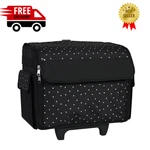 Everything Mary Rolling Sewing Machine Tote Storage Transport Wheels Black White. Fixed Price $55.97.