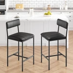 Garvee 2 X Bar Stools With Backrest, Durable Steel Frame, Counter Height Chairs. Fixed Price $68.23.