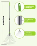 Workpro Adjustable Metal Garden Rake Collapsible & Telescopic Long Handle 32-63". Fixed Price $19.99.