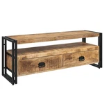 Vidaxl Solid Mango Wood Tv Stand 47.2"X13.8"X17.7" With Powder-coated Steel Fram. Fixed Price $307.99.
