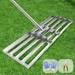 Lawn Leveling Rake 45 6.5FT Stainless Steel Ground Leveler Dremmt Full. Fixed Price $124.99.