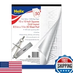 Helix 100% Rag Vellum Paper Pad 8.5X11" 10X10 Grid Acid-free 50-SHEETS. Fixed Price $38.29.
