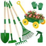 Duckura Kids Gardening Tools Set - 7PCS Wheelbarrow Outdoor Toy For .... Fixed Price $48.18.