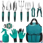 11 Pcs Aluminum Garden Tool Set With Tote Bag, Ergonomic Handle, Gift Idea. Fixed Price $56.44.