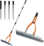Toovem Rake, 15-INCH Lawn Thatching With Heavy Duty Steel Orange. Fixed Price $34.00.