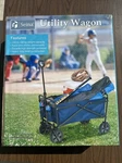 Seina 150LB Capacity Folding Collapsible Steel Outdoor Utility Wagon Cart, Blue. Fixed Price $80.00.