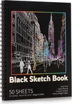 50 Sheets Black Paper Sketchbook, 108 LB/160GSM 9 12 Inch (1 Pack ),. Fixed Price $20.41.