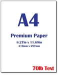 Premium A4 (8.3"X 11.7") Printer Paper - 28LB Bond / 70LB 100 Sheets, White. Fixed Price $13.29.