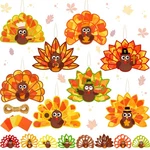 Doublefill 48 Pcs Thanksgiving Turkey Suncatchers Craft Kit Diy Paper Tissue. Fixed Price $34.48.