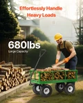 680 Lbs Steel Garden Cart Wheels, Heavy Duty Wagon Pullable, Met. Fixed Price $112.59.