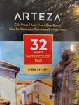 Arteza Watercolor Pad A4 32SHEETS 300GSM Cold Press Glue Bound X Premium 140LB. Fixed Price $33.49.