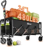 Extra Long Collapsible Cart, 480LBS Heavy Duty Utility Wagons With All-ter. Fixed Price $61.75.