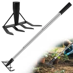 Rolkar Small Garden Rake Tool, Hand Tiller Cultivator, Weed Black+silver. Fixed Price $35.22.
