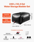 Vevor 63 Gallon Collapsible Water Bladder, 1000D Pvc Camping & Rv Tank. Fixed Price $36.99.