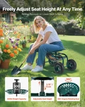 Rolling Garden Cart With Swivel Seat, Heavy Duty Storage Basket. Fixed Price $111.74.