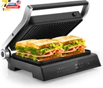 Panini Press Sandwich Maker 1200W 4 Slice Toaster Removable Drip Tray. Fixed Price $134.99.