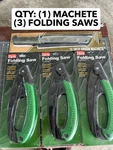 4-PACK Best Garden 10" Folding Poly Grip Pruning Saw Mossy Oak Machete 16". Fixed Price $66.23.
