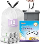 Teivio 18 Gal Drawstring Trash Bags - 120 Count Large Tall Kitchen Garbage. Fixed Price $38.38.