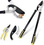 3PCS Shears Set, Large Long Handle Loppers, Black Yellow. Fixed Price $56.01.