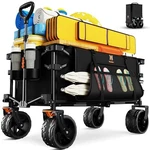 Navatiee Big Wheels Collapsible Wagon Cart Foldable, Heavy Duty Beach W.... Fixed Price $111.04.