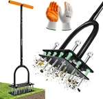 Saker Manual Lawn Aerator Tool, With 15 Iron Spikes Adjustable Height, Double-la. Fixed Price $80.99.