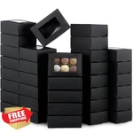 Zonon Soap Boxes Black Kraft 100 Pcs Mini Window Candy Gift Pack. Fixed Price $39.99.