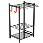3-TIER Garden Organizer With 4 Hooks Up 50 Long-handled Tools. Fixed Price $46.78.