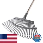 Yocada 19.3 Garden Leaf Rake Wide Heavy Duty Adjustable Long Handle. Fixed Price $34.82.