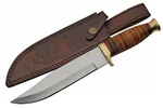 Szco Full Tang 12" Skinning Knife Stainless Steel Blade Wood Handle Sheath. Fixed Price $36.11.