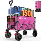 Best Blomoba Collapsible Wagon Cart, 150L Heavy Duty Foldable Beach With Wider. Fixed Price $121.08.