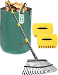 Rake Set For Leaves Lawns, 3-IN-1 Gardening Tools Kit With 25 Tines Wide. Fixed Price $46.99.