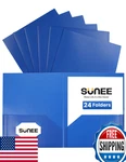 Sunee 24 Pk Blue Heavy-duty Plastic 2-POCKET Folders For School/office. Fixed Price $27.52.